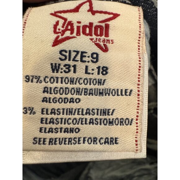 LA Idol USA Womens Embellished capri Jeans Size 9 Mid Rise Rhinestone Pockets Co - Picture 3 of 9